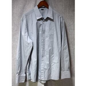 Theory Light Blue Embroidered Front Button-Down Shirt Men’s XL